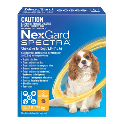 Nexgard Spectra Chews For Small Dogs 3.6-7.5kg - 3pk