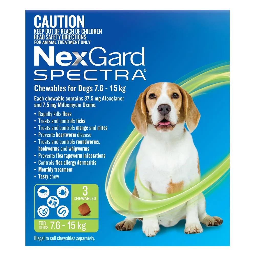 Nexgard Spectra Chews For Medium Dogs 7.6-15kg - 3pk