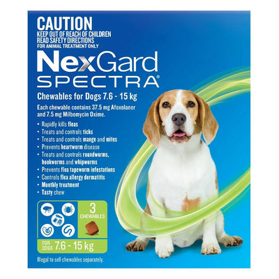Nexgard Spectra Chews For Medium Dogs 7.6-15kg - 3pk