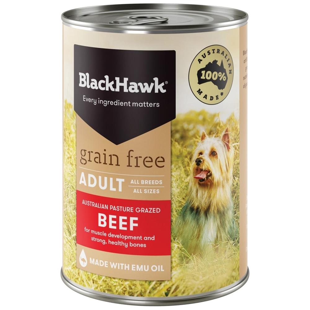 Black Hawk Grain Free Adult Beef Wet Dog Food 12X400g