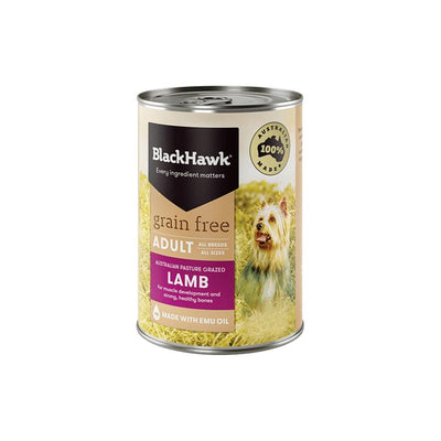 Black Hawk Grain Free Lamb Adult Dog Can 12X400g