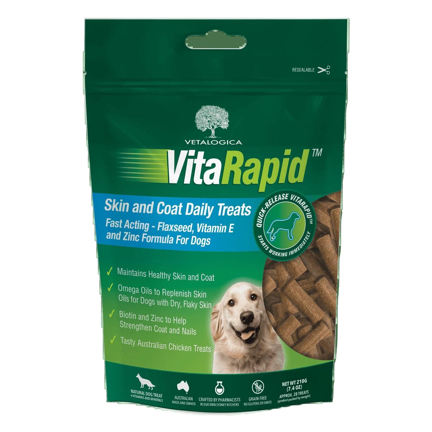 Vetalogica Vitarapid Grain Free Skin And Coat Daily Treats For Dogs