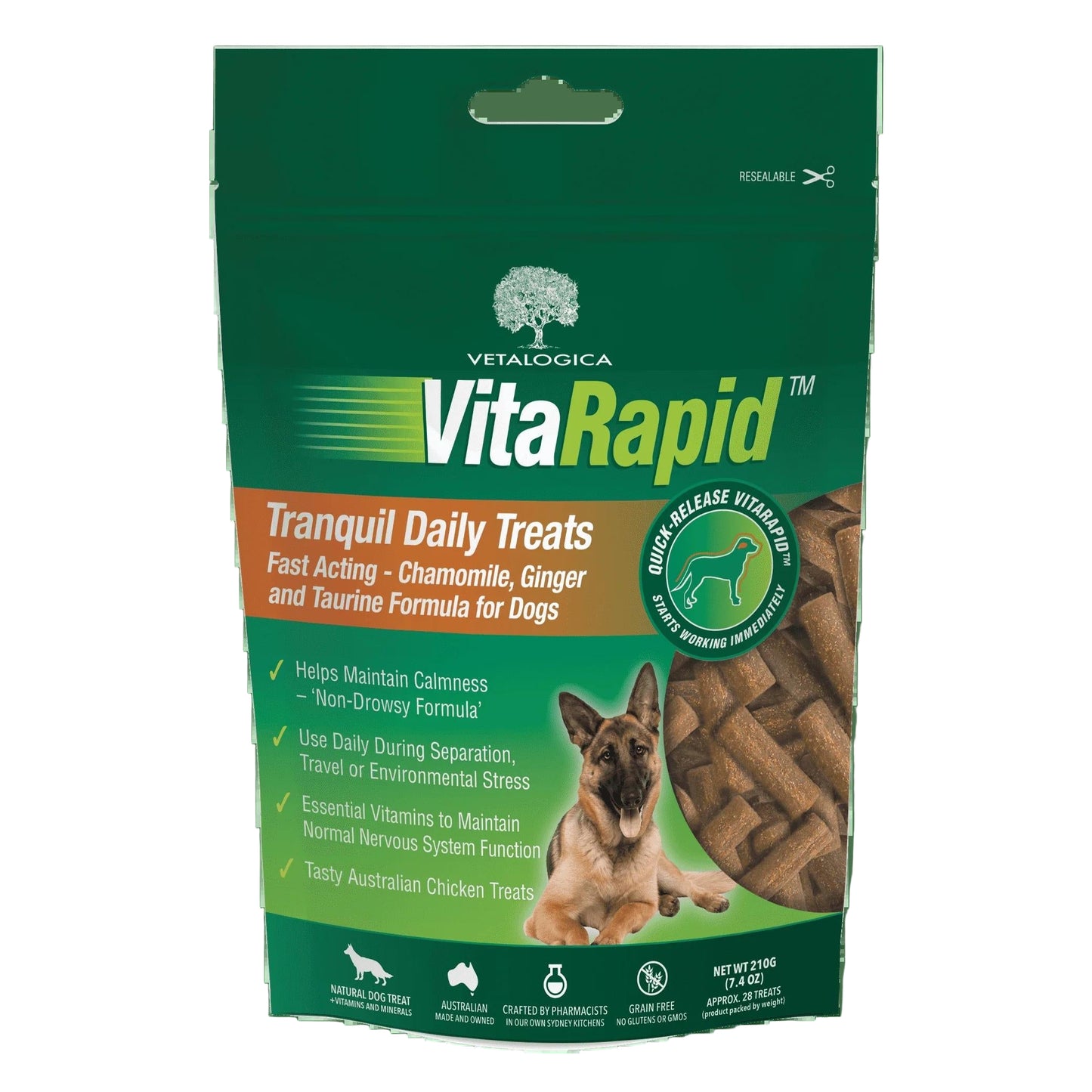 Vetalogica Vitarapid Grain Free Tranquil Daily Treats For Dogs