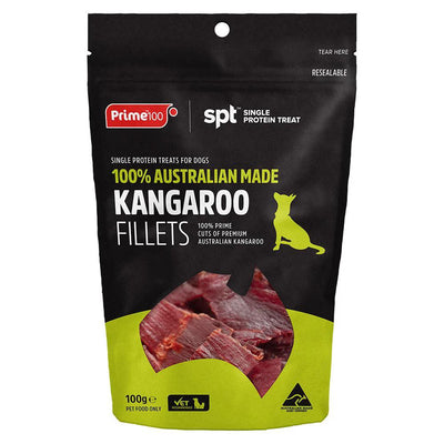 Prime100 Spt Kangaroo Fillet Dog Treats 100g