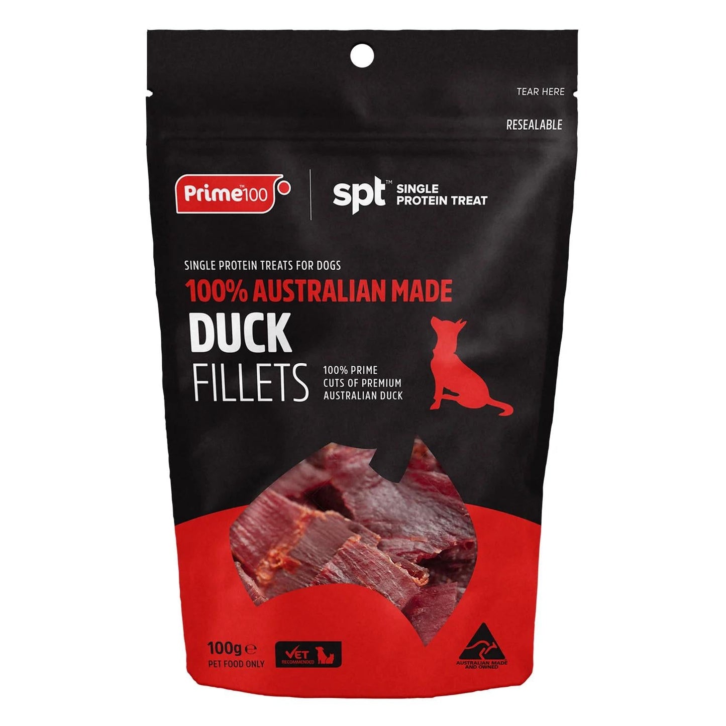 Prime100 Spt Duck Fillets Dog Treats 100g