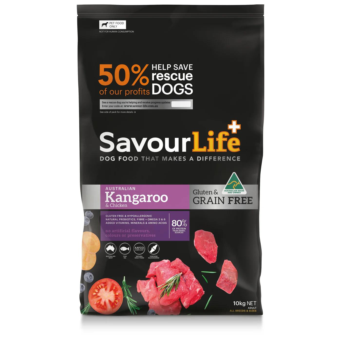 Savourlife Grain Free Dry Dog Food Kangaroo And Chicken 10kg