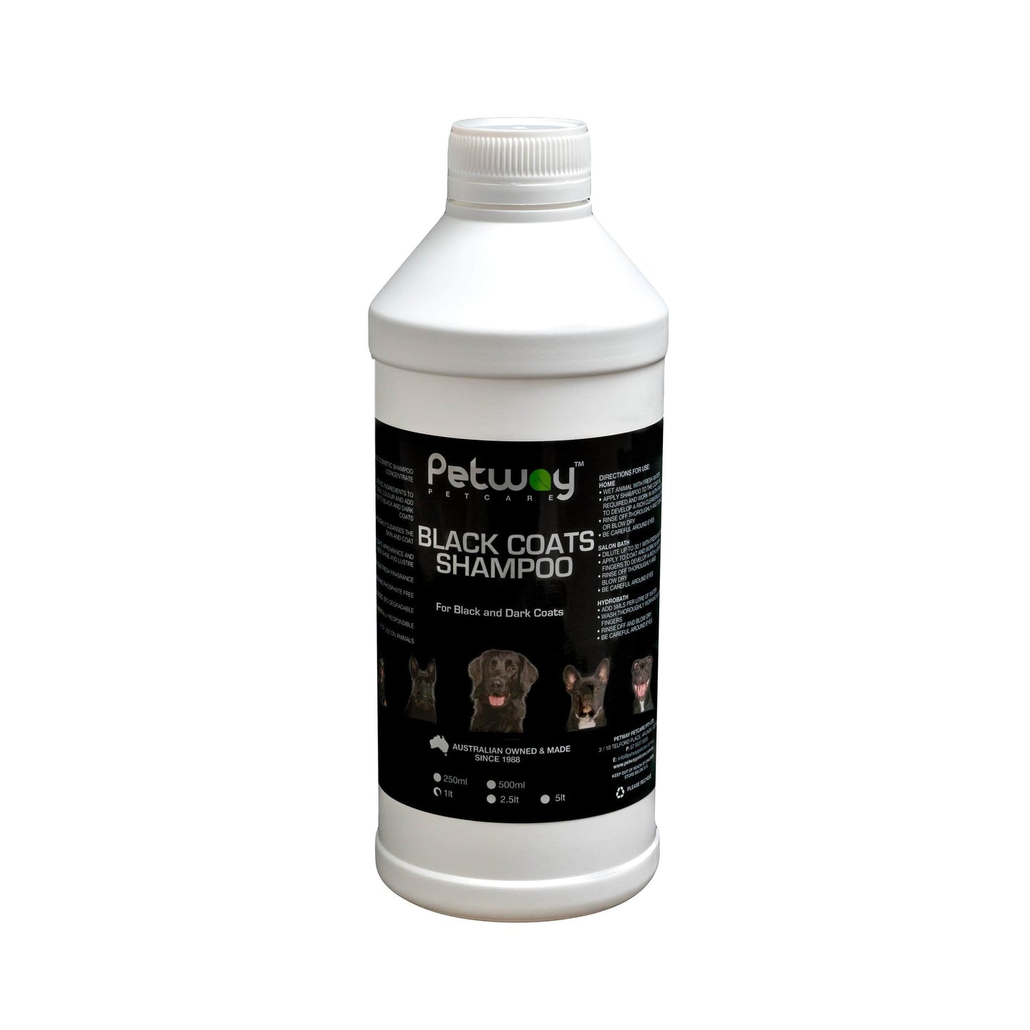 Petway Petcare Black Coats Shampoo 1L - Free Shipping
