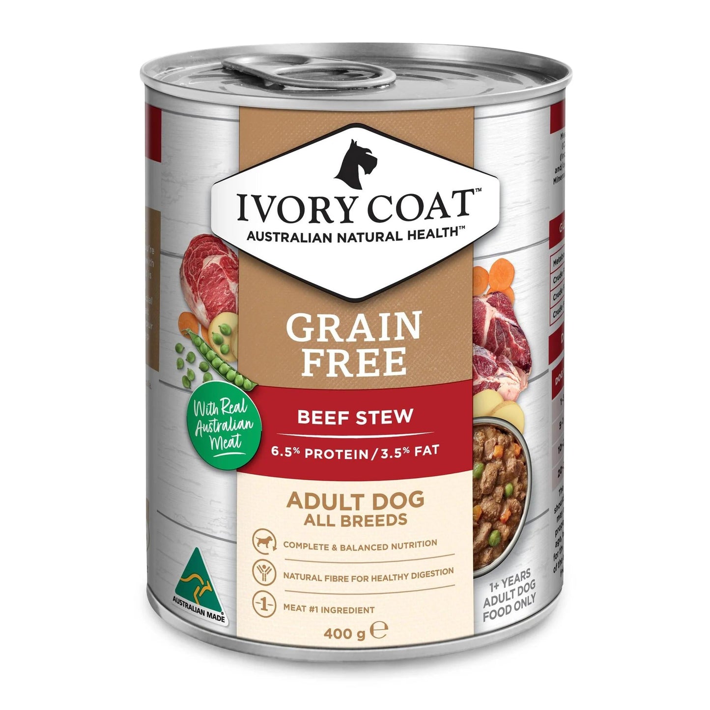 Ivory Coat Grain Free Beef Stew Adult Food 12X400g