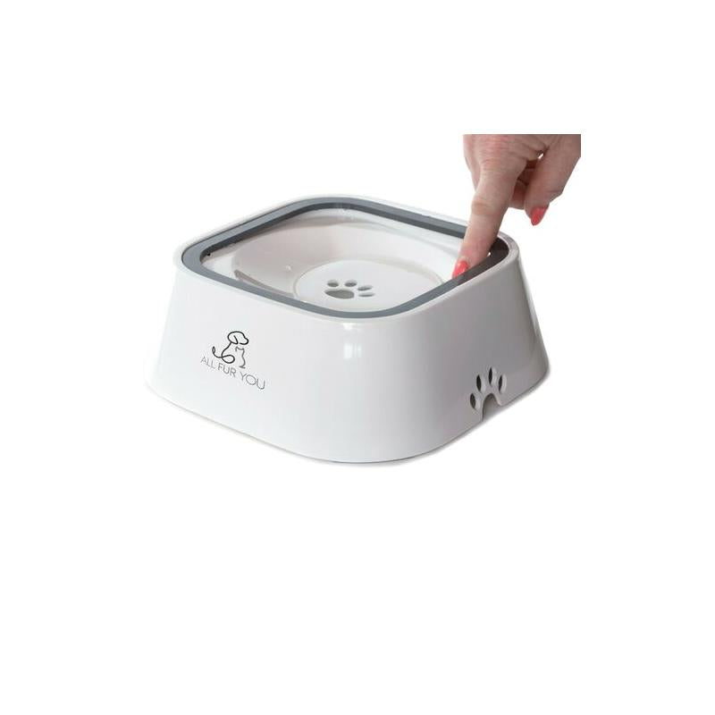 All Fur You Anti-Splash Dog Water Bowl White