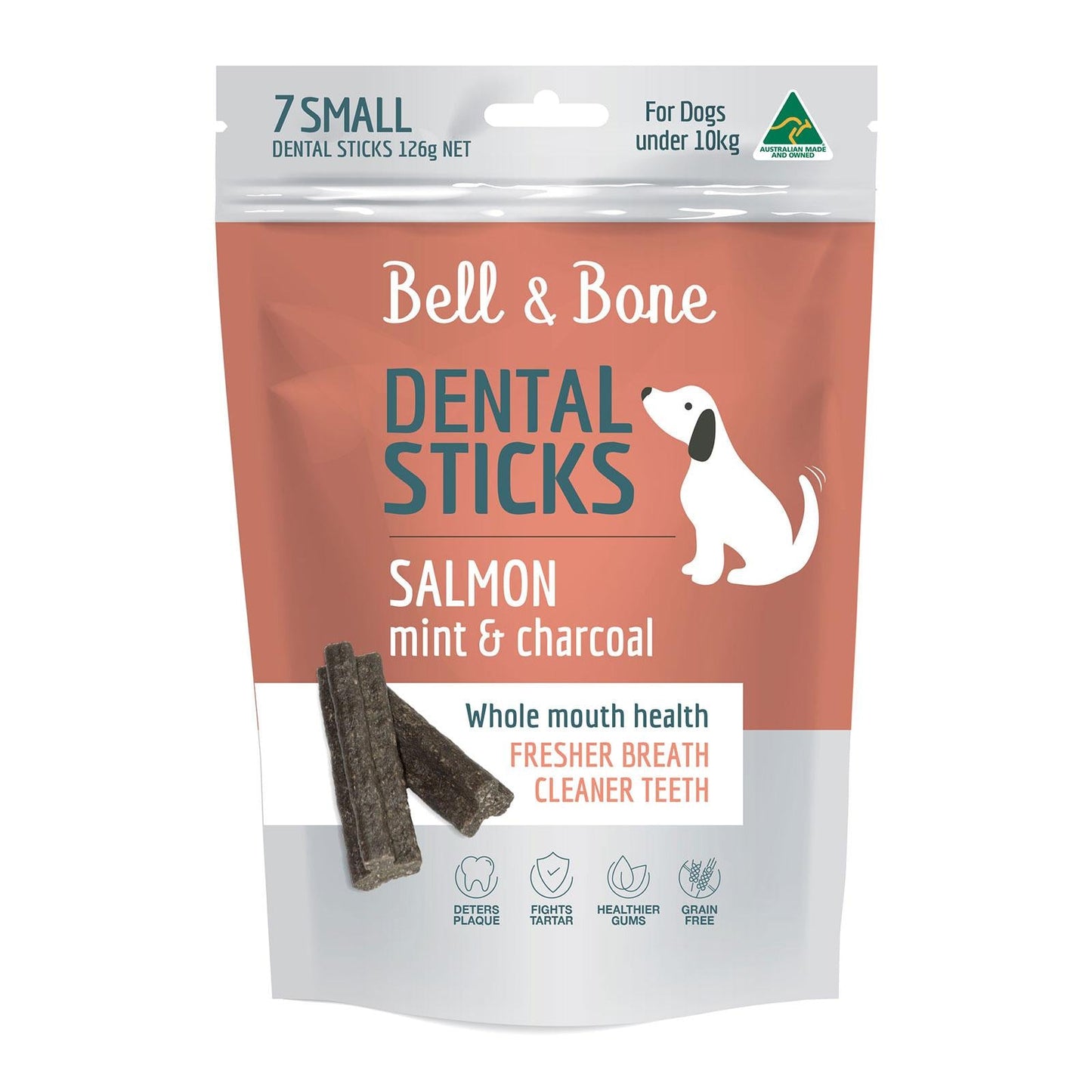 Bell & Bone Dental Stick Salmon Dog Treat Small 7 Pack