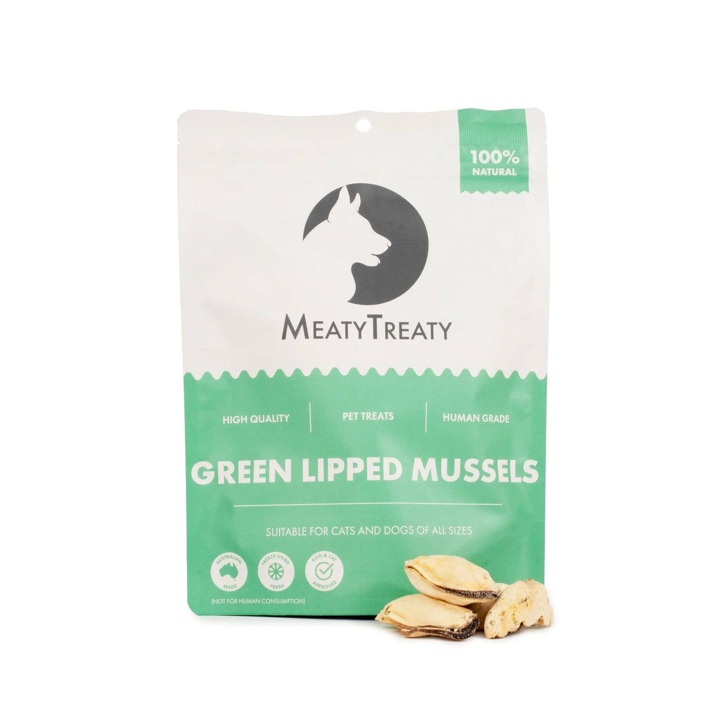 Meaty Treaty Freeze Dried New Zealand Green Lipped Mussels Cat & Dog Treats 50g