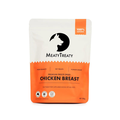 Meaty Treaty Freeze Dried Australian Chicken Breast Cat & Dog Treats 100g