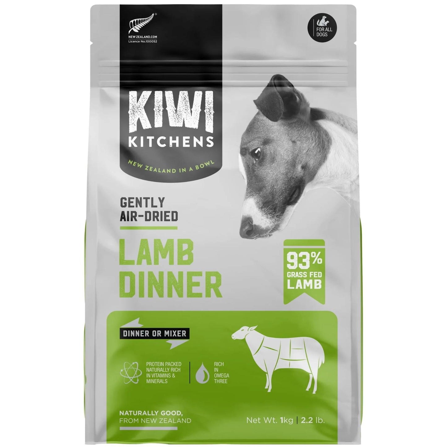 Kiwi Kitchens Lamb Dinner Air Dried Dog Food 1kg