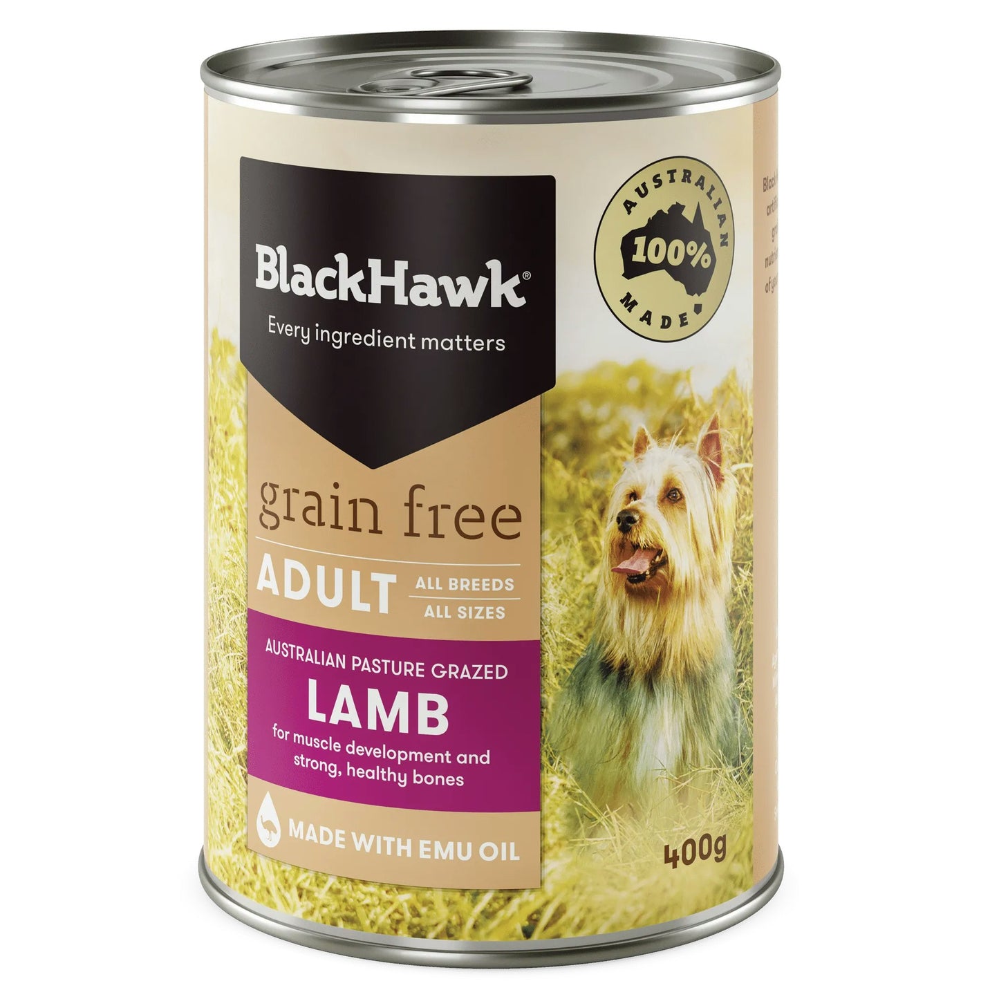 Black Hawk Grain Free Lamb Adult Dog Can 12x400g