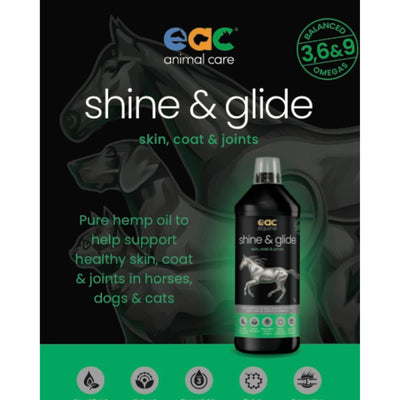 Eac Animal Care Shine & Glide Pure Hemp Oil For Horses Dogs & Cats 1L