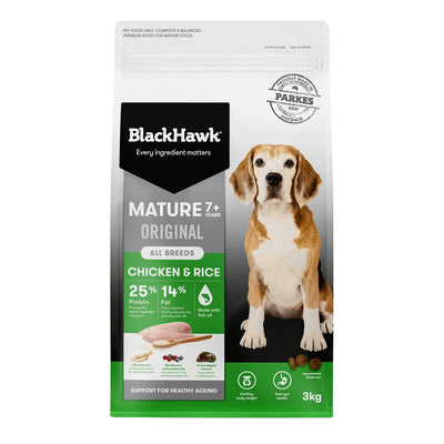 Black Hawk Mature Chicken & Rice Dog Food 3kg