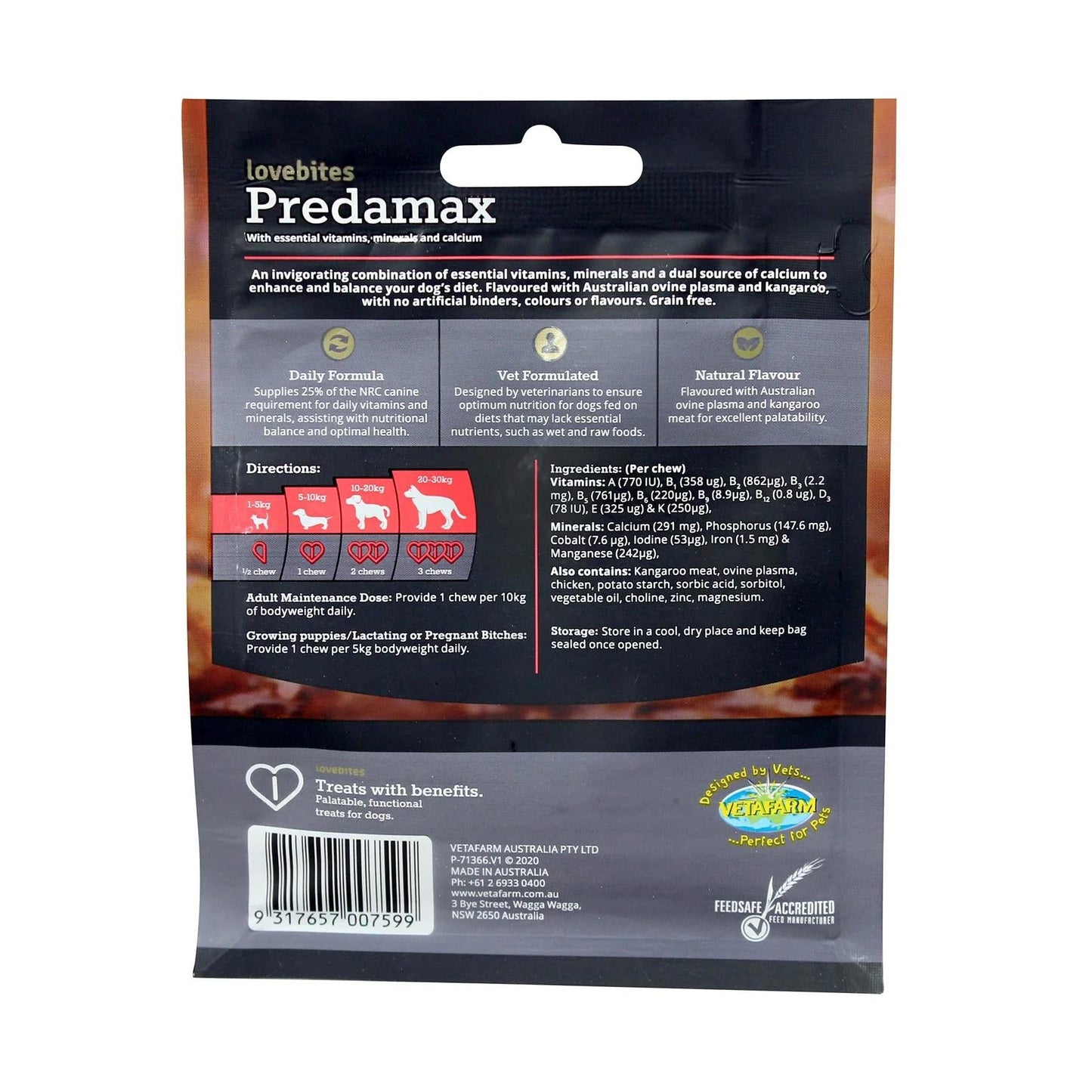 Vetafarm Lovebites Predamax Chews 30 Pack