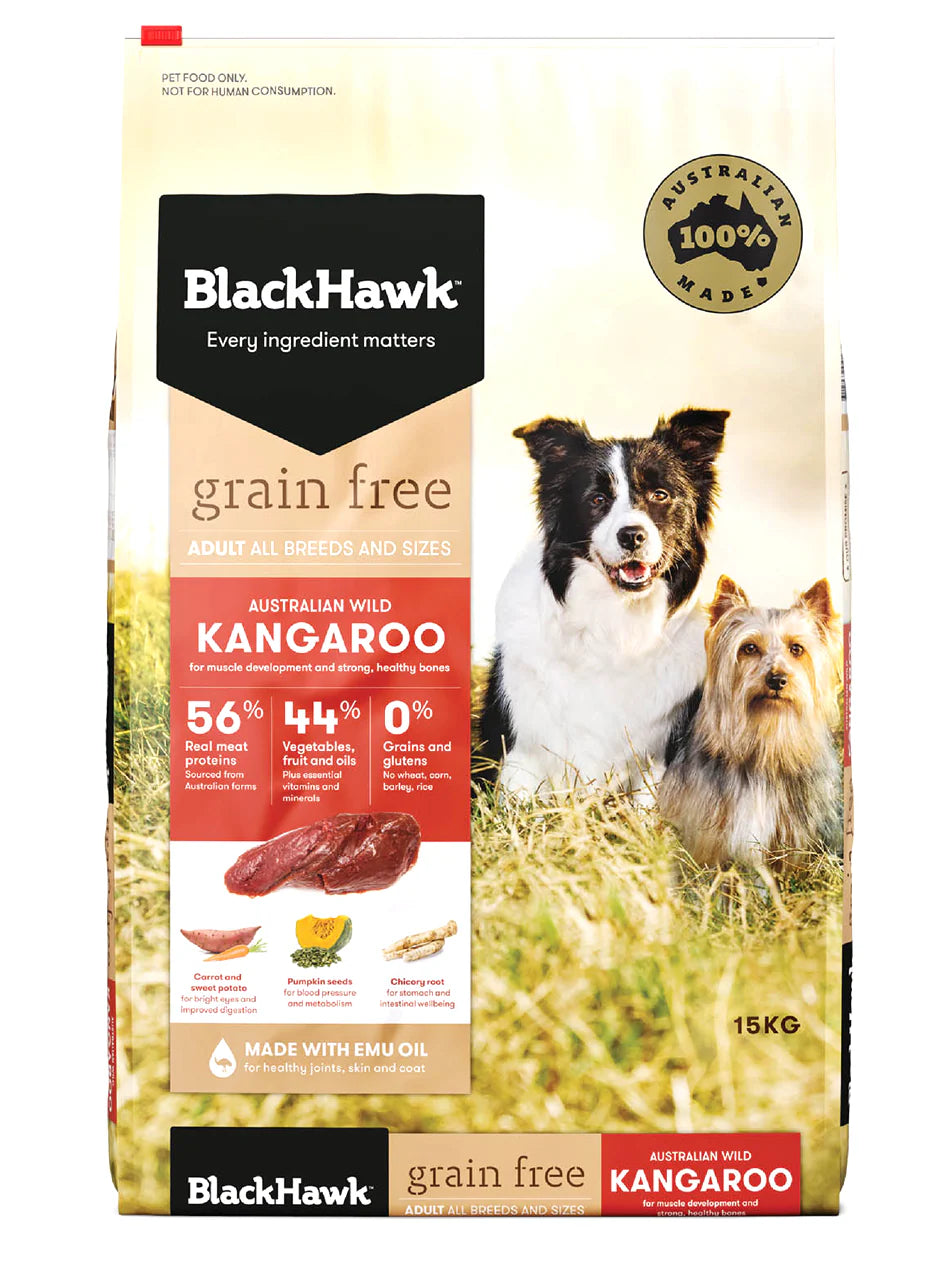Black Hawk Grain Free Kangaroo Adult Dog Food 15kg