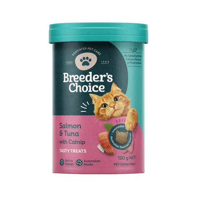 Breeders Choice Cat Treats Salmon, Tuna With Catnip 120g - 3pk