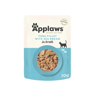 Applaws 16 Pack Cat Broth Pouch - Tuna Sea Bream 70g