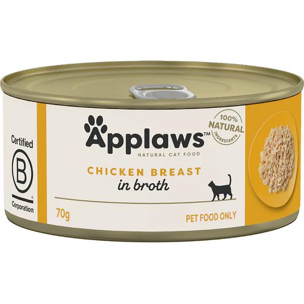 APPLAWS CAT TIN CHICKEN BREAST 70G 24PK