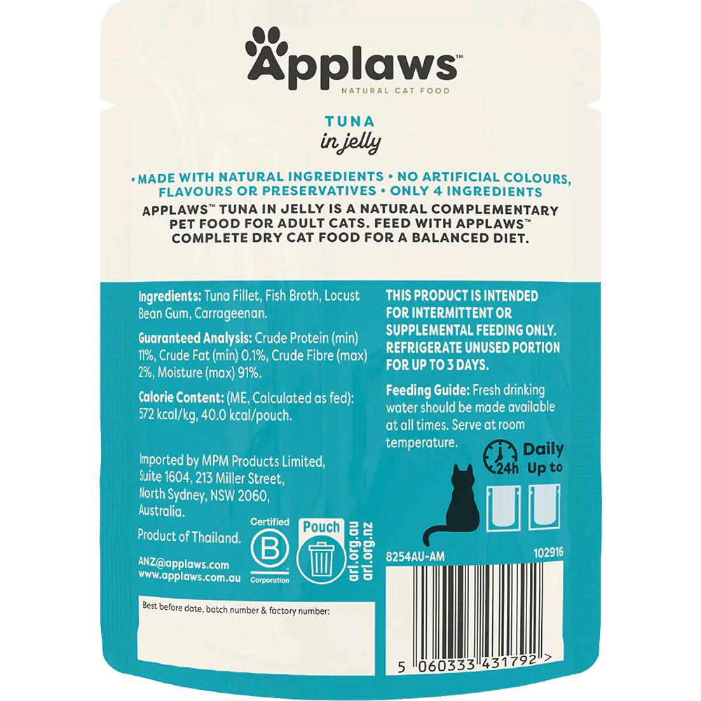 Applaws Cat Jelly Pouch - Tuna Wholemeat 70g 16pc