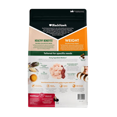 Black Hawk Healthy Benefits Weight Chicken Adult Dry Cat Food 4kg