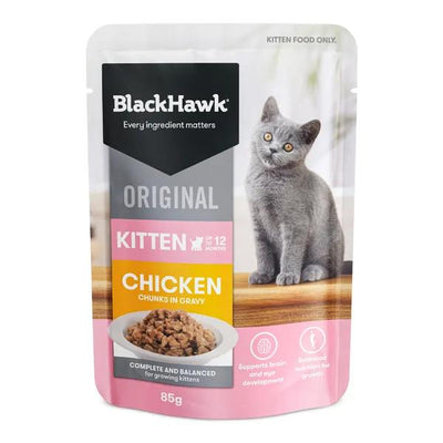 Black Hawk Original Chicken And Ocean Fish In Gravy Kitten 12 X 85g