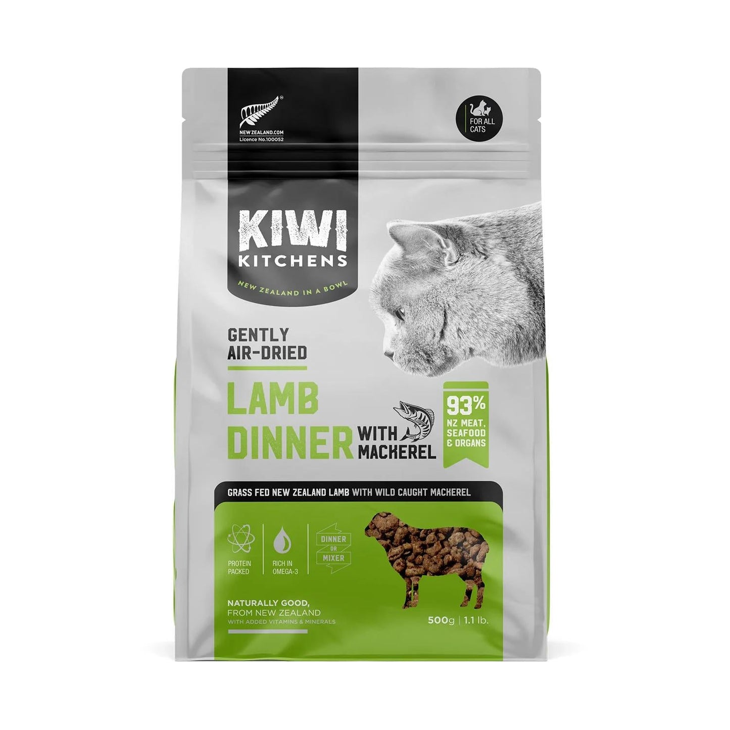 Kiwi Kitchens Air Dried Lamb And Mackerel Cat Dinner 500g
