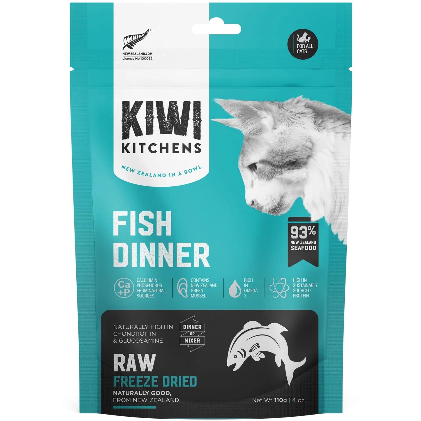 KIWI KITCHENS FREEZE DRIED FISH CAT DINNER 110G