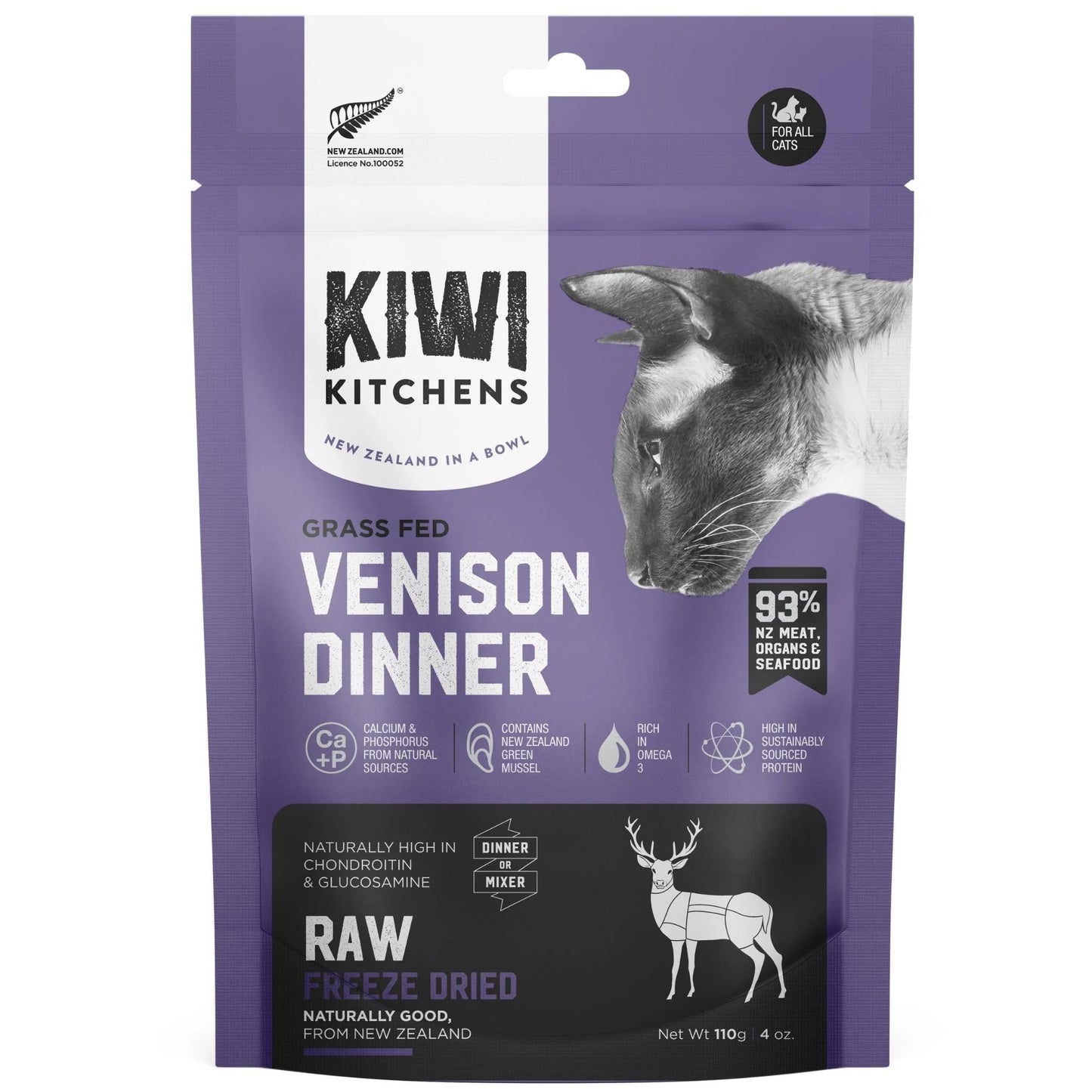 KIWI KITCHENS FREEZE DRIED VENISON CAT DINNER 610G