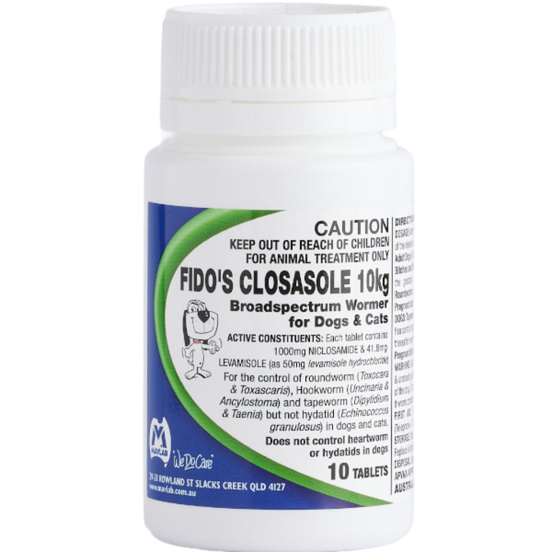 Fido's Closasole 10kg Tablets X 10 (S6)