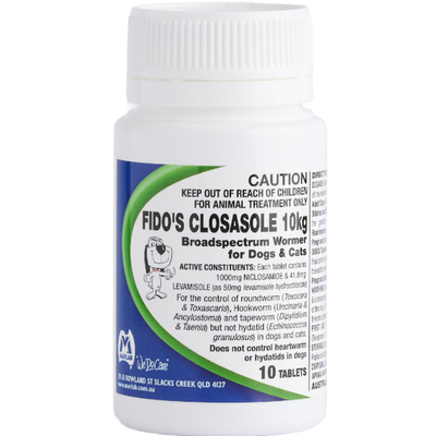 Fido's Closasole 10kg Tablets X 10 (S6)