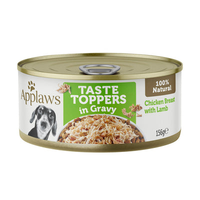 APPLAWS DOG TASTE TOPPERS CHKN LAMB IN GRAVY 156G 16PK