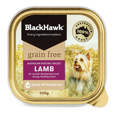 BLACK HAWK GRAIN FREE LAMB 100G 9PK
