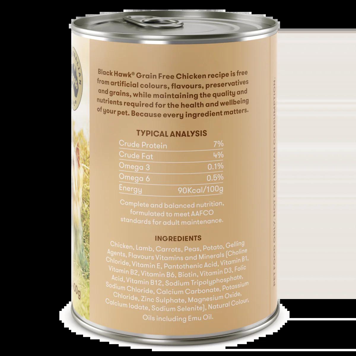 Black Hawk Grain Free Chicken Wet Dog Food 12X400g