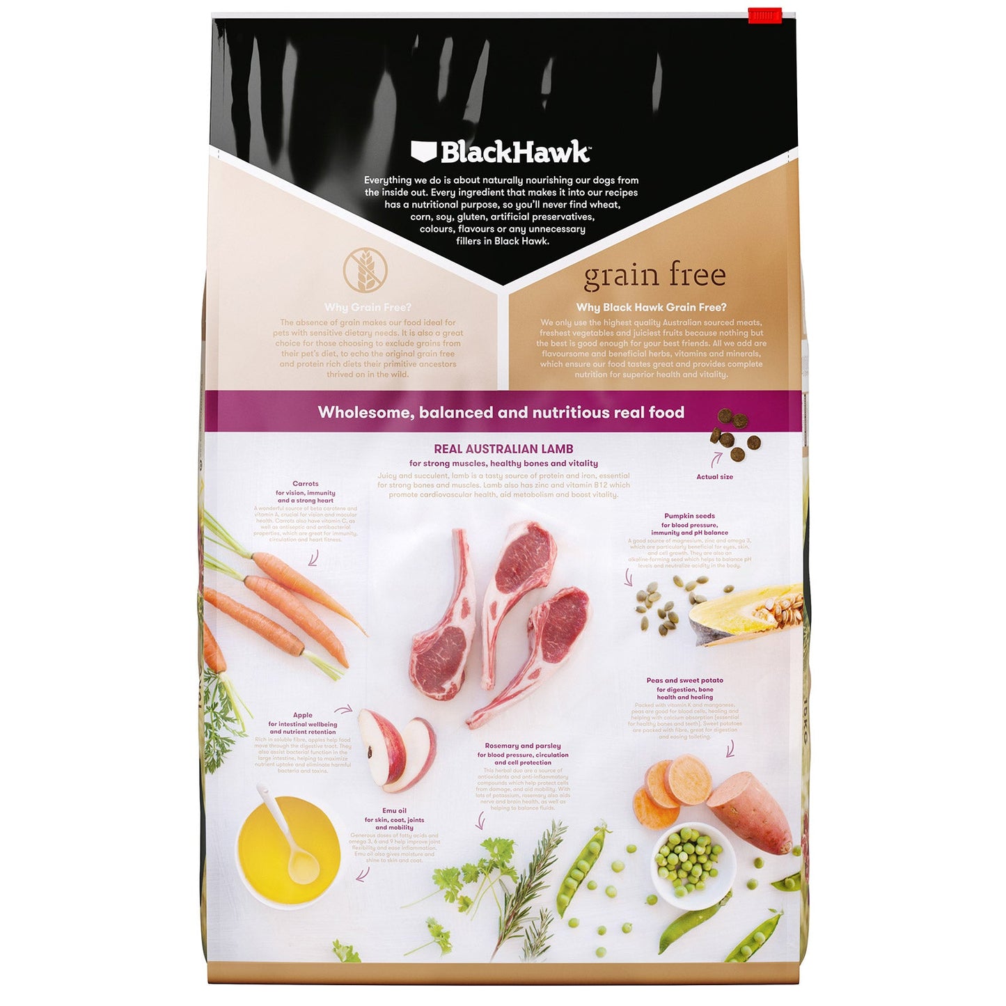 Black Hawk Grain Free Lamb Adult Dog Food 15kg