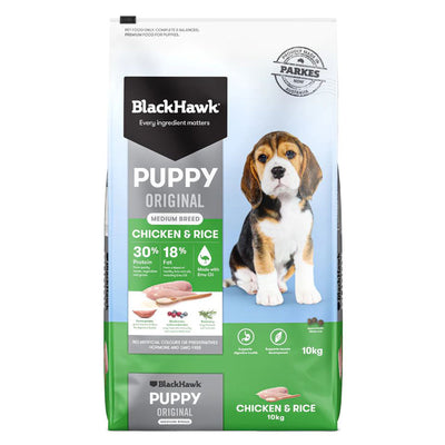 BLACK HAWK PUPPY MEDIUM BREED CHICKEN & RICE 10KG