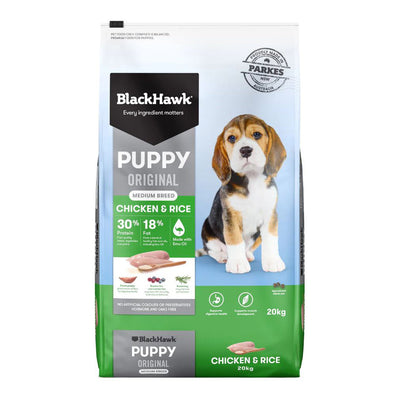 BLACK HAWK PUPPY MEDIUM BREED CHICKEN & RICE 20KG