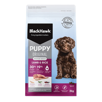 BLACK HAWK PUPPY MEDIUM BREED LAMB & RICE 10KG