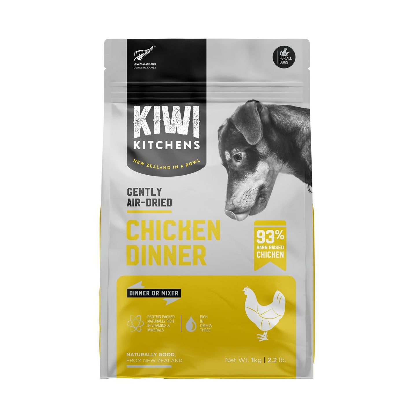 KIWI KITCHENS AIR DRIED CHICKEN DOG DINNER 500G