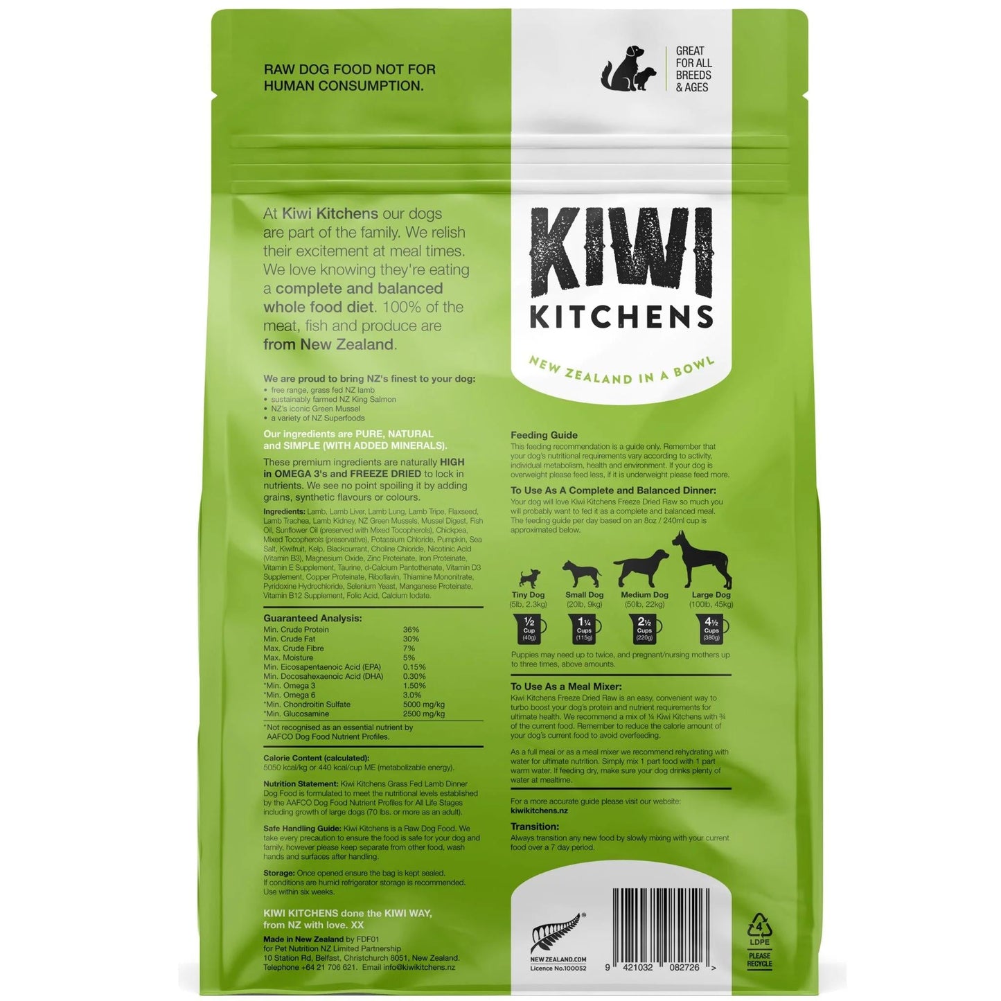 Kiwi Kitchens Dog Lamb 170g 18pk