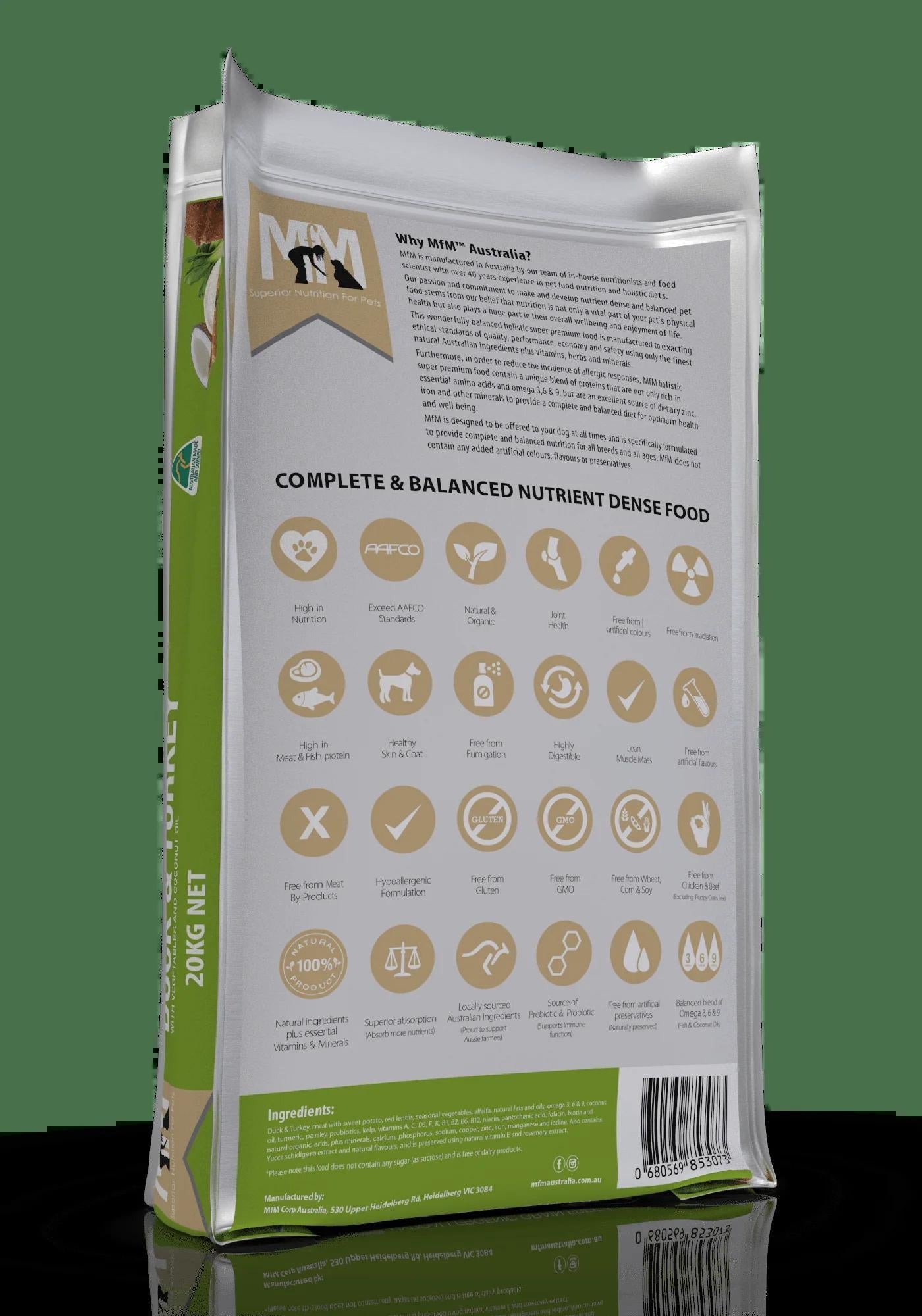 Meals For Mutts Dog Duck & Turkey Grain & Gluten Free 20kg