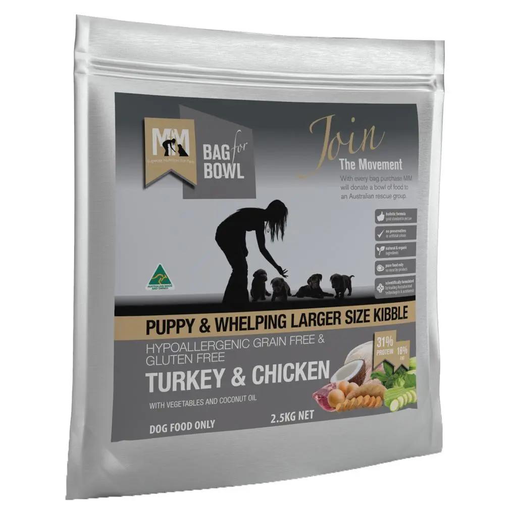MFM PUPPY LG KIBBLE TURKEY & CHKN GRN & GLTN FR GREY 2.5KG