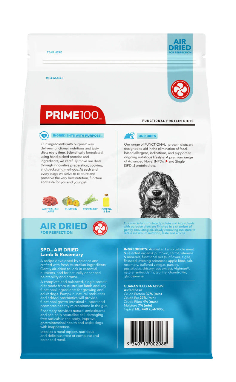 Prime Spd Air Dried Lamb & Rosemary 120g