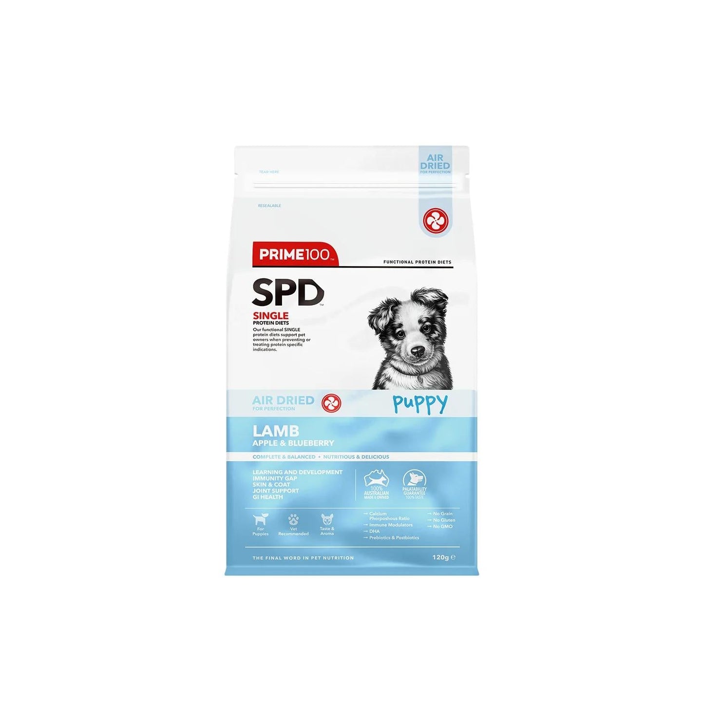 Prime Spd Air Dried Puppy Lamb & Blueberry 120g