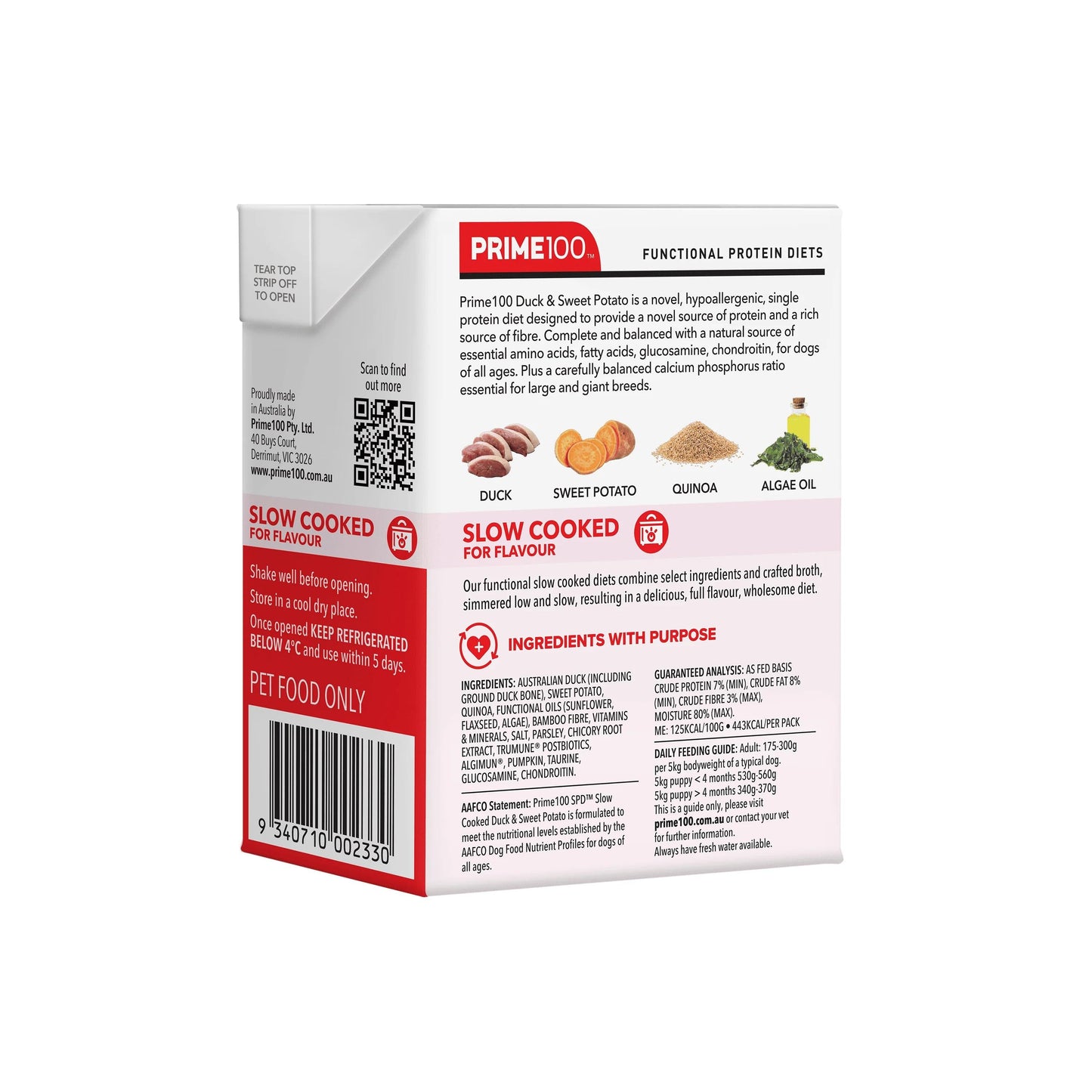 Prime Spd Slow Cooked Duck & Sweet Potato 354g 12pk