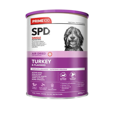 PRIME 100 SPD TURKEY & FLAXSEED AIR DRIED 600G