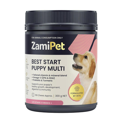 ZAMIPET BEST START PUPPY MULTI 300G 100 CHEWS