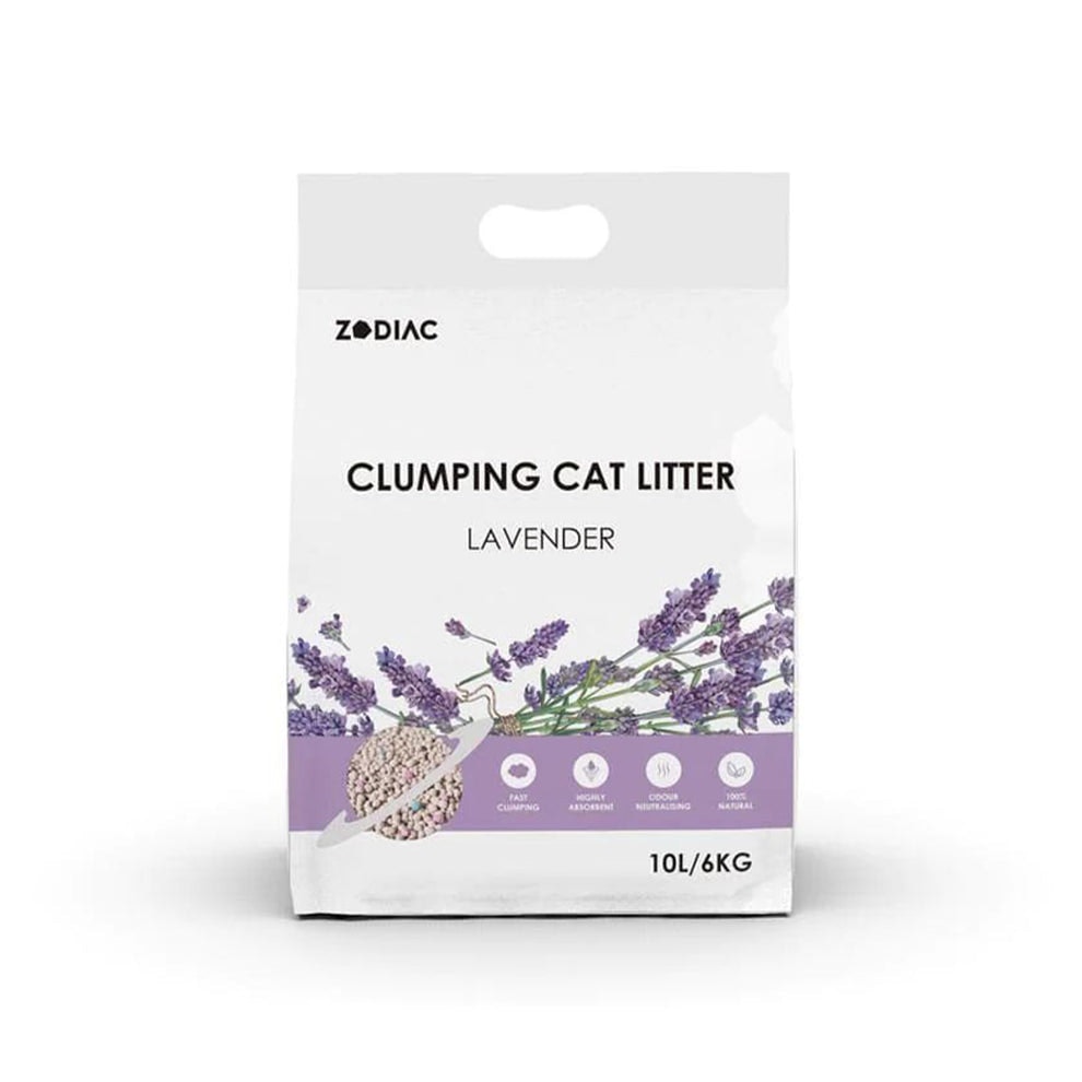 ZODIAC Clumping Cat Litter - Lavender 10L/6Kg